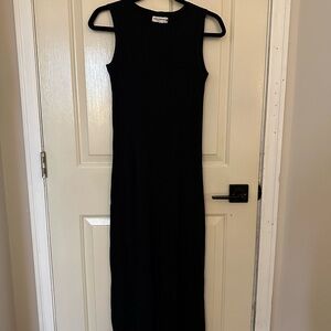 Uniqlo Ribbed Black Sleeveless Maxi Dress